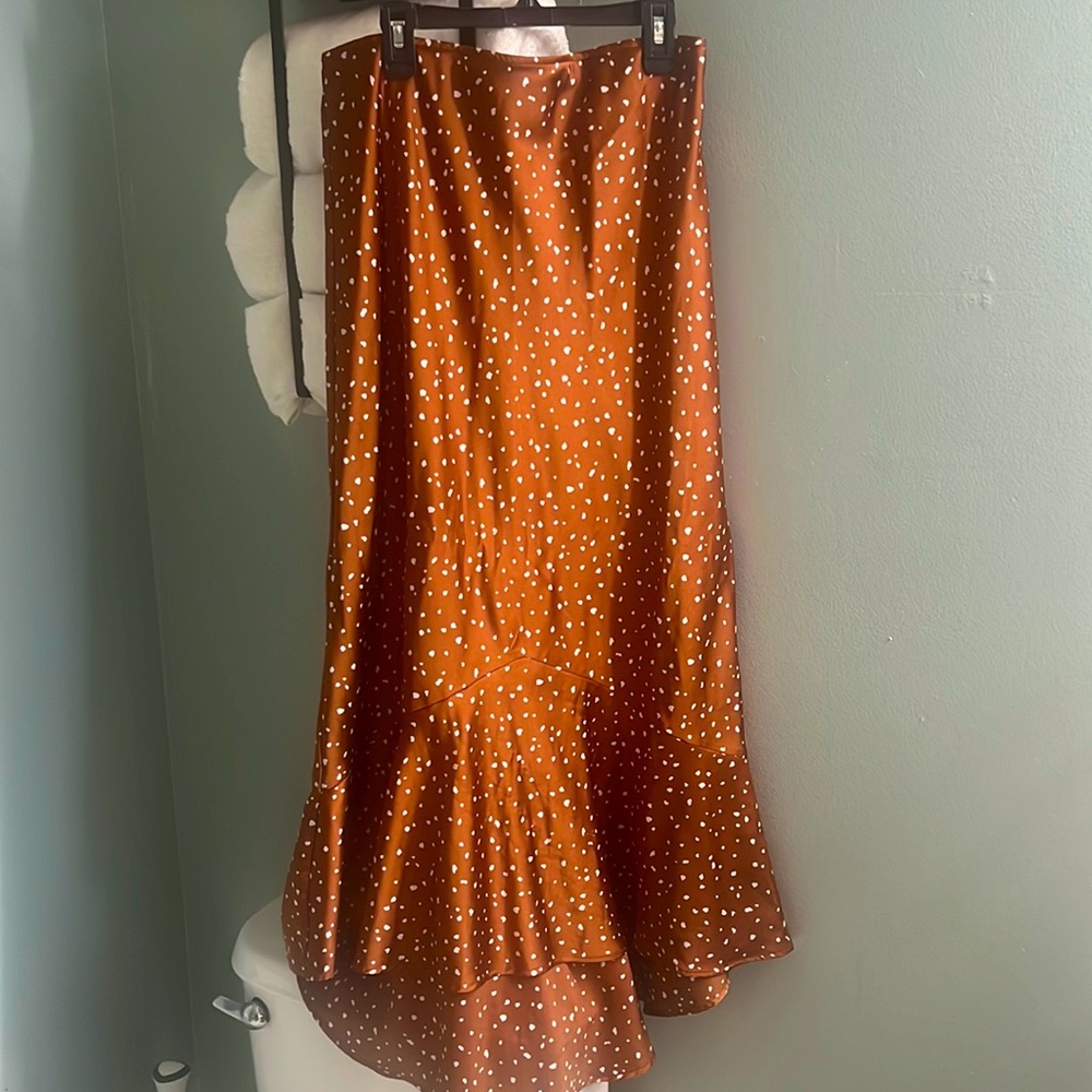 Abercrombie and Fitch silk skirt. Rust orange/brown.